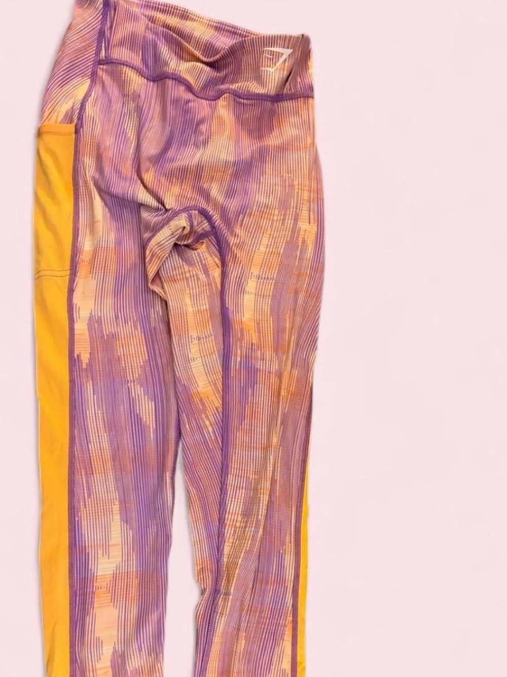 Gymshark Purple and Yellow Striped Performance Leggings